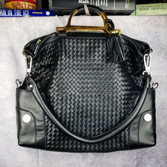 JM New York, Hand Bag, Black Leather. Large sz. Gently used - Picture 1 of 6